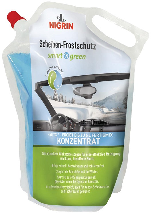 NIGRIN SMART´N GREEN Scheiben-Frostschutz Konzentrat -60°C Standbeutel bis zu 6L Fertigmix