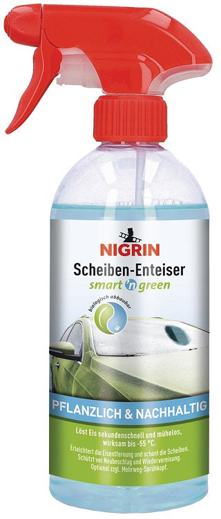 NIGRIN SMART´N GREEN Scheiben-Enteiser Pflanzlich & Nachhaltig biologisch abbaubar -60° 0,5L