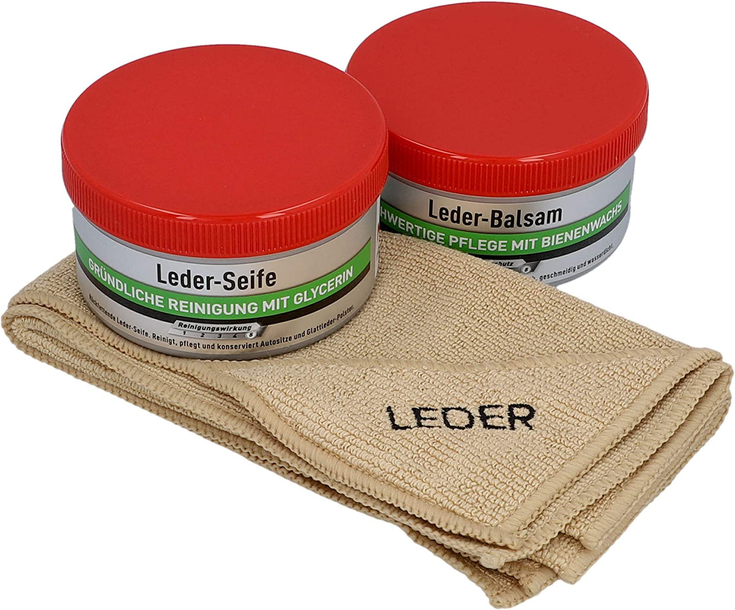Nigrin Performance Leder-Pflege-Set 3tlg. mit Leder-Seife, -Balsam und Lederlappen
