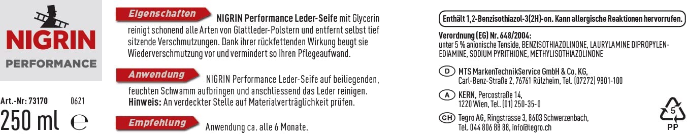 Nigrin Performance Leder-Pflege-Set 3tlg. mit Leder-Seife, -Balsam und Lederlappen