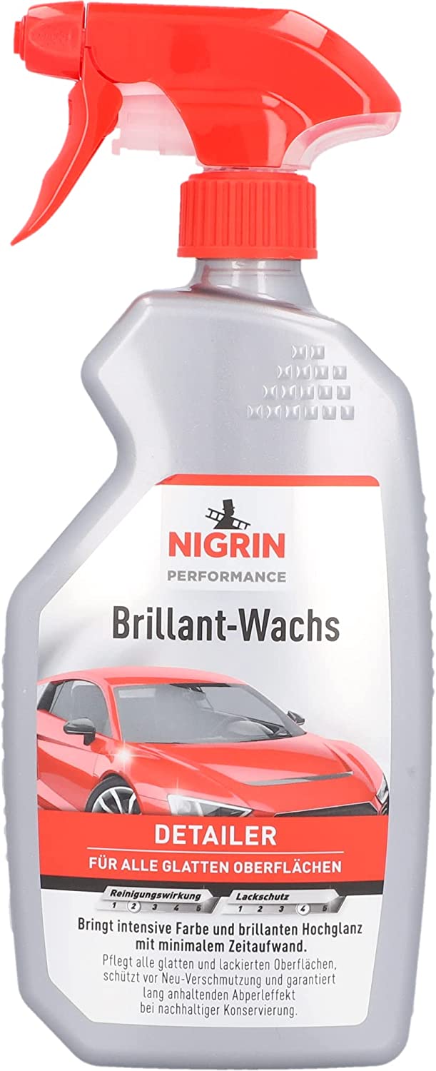 Nigrin Performance Brillant-Wachs Detailer für alle glatten Oberflächen in 500ml Sprühflasche