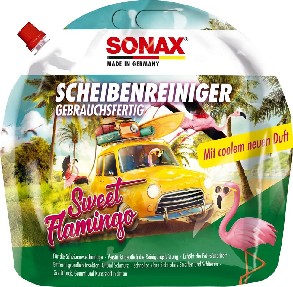 Sonax ScheibenReiniger gebrauchsfertig Sweet Flamingo 3L Standbodenbeutel