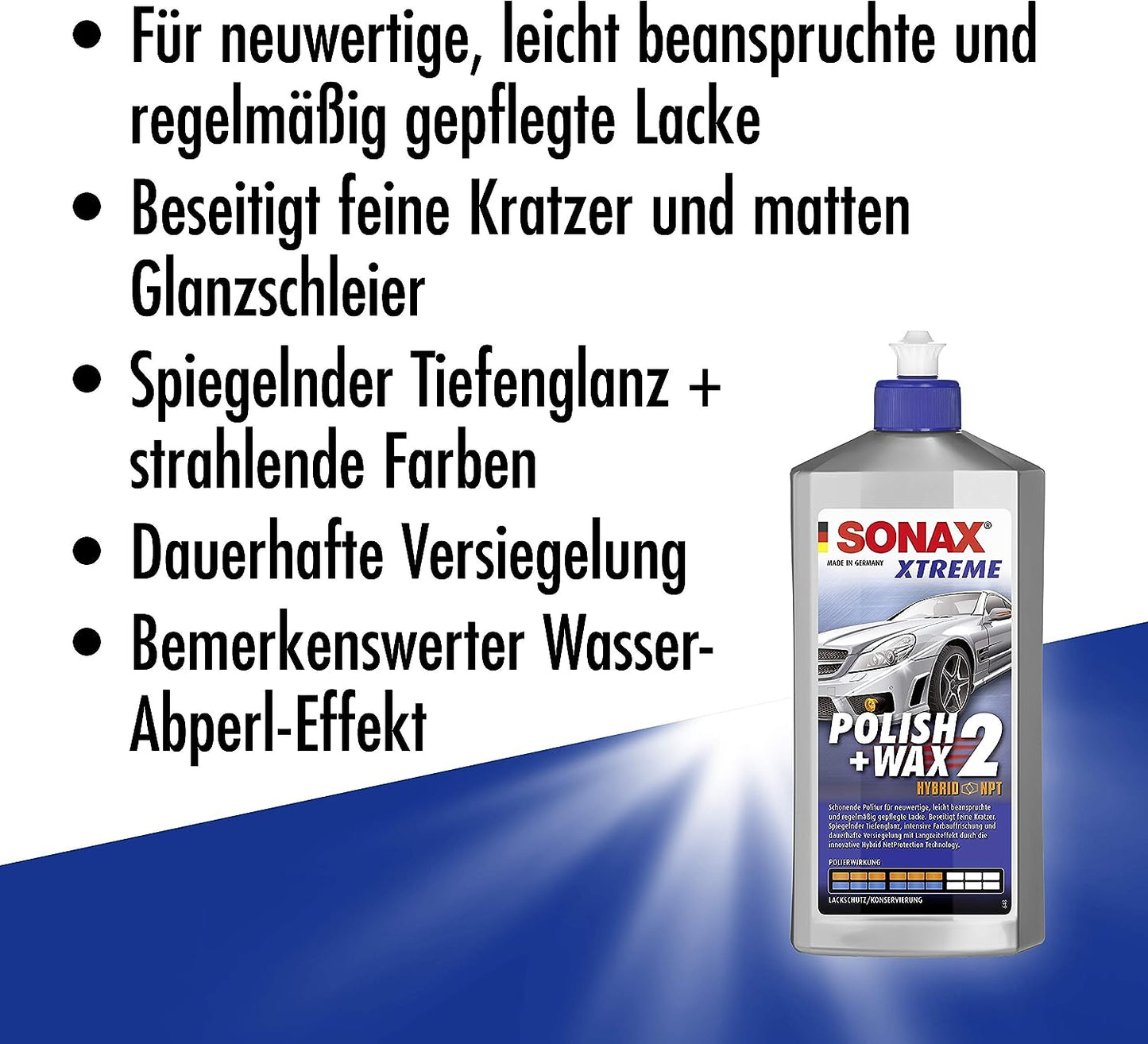 Sonax Xtreme Polish & Wax 2 Hybrid / 3 Hybrid NetProtection Technologie, 500ml