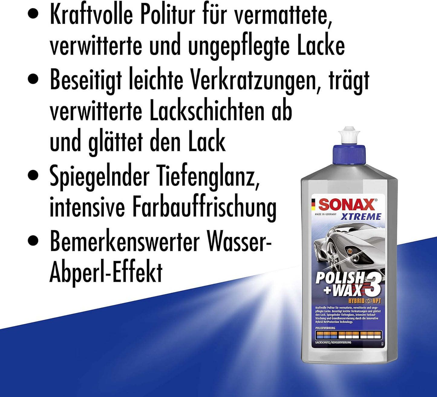 Sonax Xtreme Polish & Wax 2 Hybrid / 3 Hybrid NetProtection Technologie, 500ml