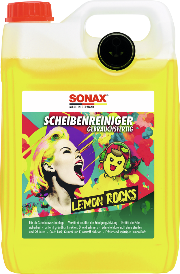 Sonax ScheibenReiniger gebrauchsferti Lemon Rocks 5l Kanister mit einfüllstutzeng