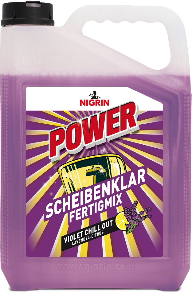 Nigrin POWER Scheibenklar Violet Chill Out (Lavendel-Citrus-Duft) im 5000ml Kanister