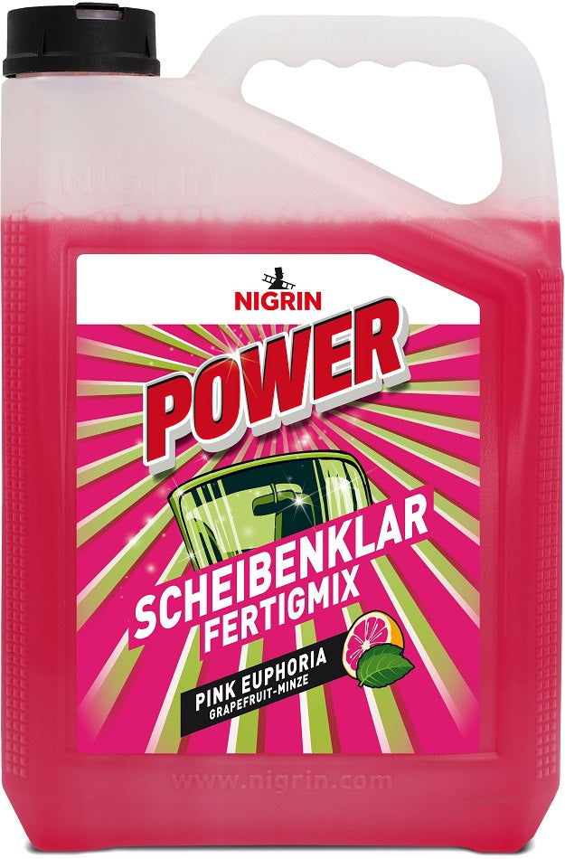 Nigrin POWER Scheibenklar Pink Euphoria (Grapefruit-Minze-Duft) im 5000ml Kanister