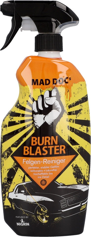Nigrin MAD DOC Burn Blaster Felgen-Reiniger 750ml Triggerflasche säurefreier, selbstaktiver Felgen-Reiniger zur Intensivreinigung
