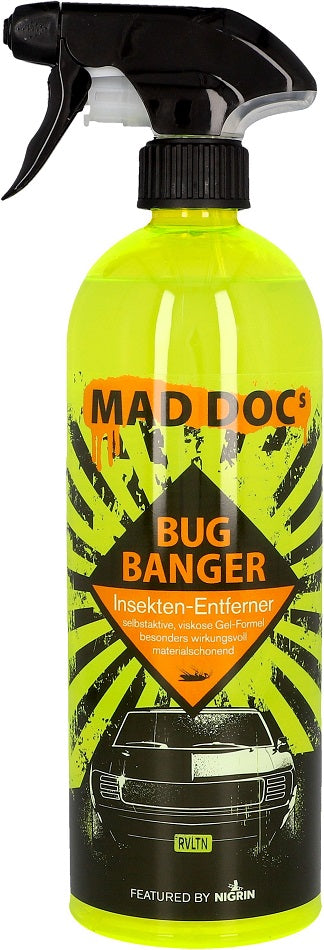 Nigrin MAD DOC Bug Banger Insekten-Entferner 750ml Triggerflasche selbstaktiver Insekten-Entferner für hartnäckige Insektenreste