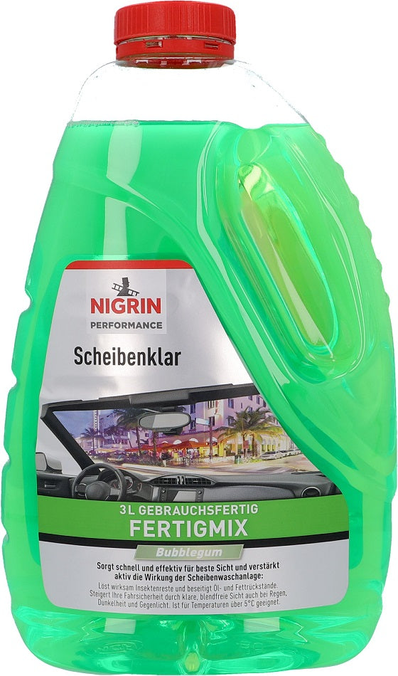 Nigrin Performance Scheibenklar Bubblegum Fertigmix 3000ml schnell & effektiv für bessere Sicht