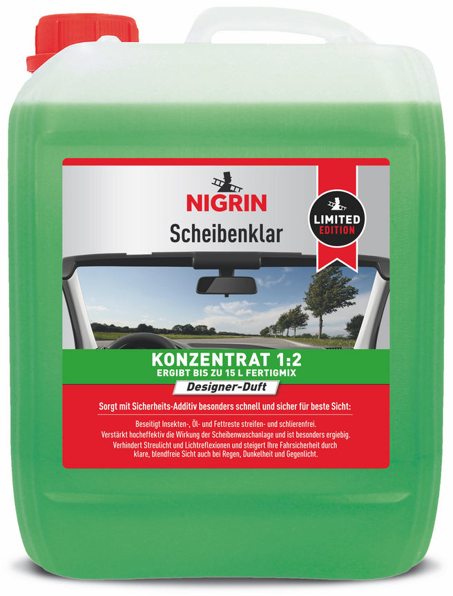 Nigrin Performance Scheibenklar Designer-Duft Konzentrat 1:2 im 5000ml Kanister schnell & effektiv für bessere Sicht