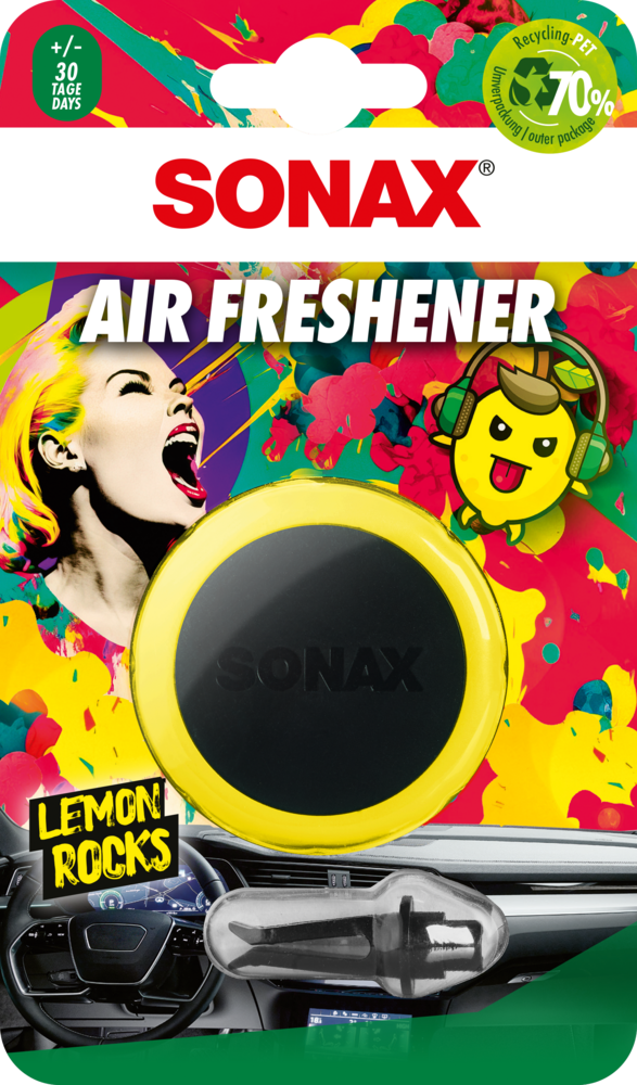Sonax AirFreshener Clips LEMON ROCKS einzel auf Blisterkarte