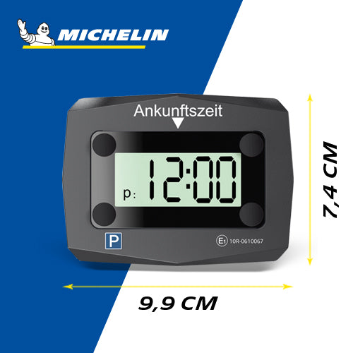 MICHELIN Elektronische Parkscheibe ca. 9,5 x 7,4 x 2,4cm inkl. CR2450 Batterie & inkl. Montagematerial