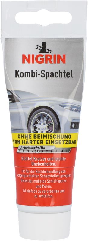 Nigrin Kombi-Spachtel 100g Tube, glättet Kratzer & leichte Unebenheiten, ohne Beimischung von Härter einsetzbar