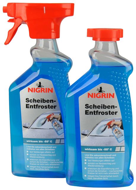 NIGRIN Energizer Entfroster – 500ml/750ml/Doppelpack(2*500ml)- Pumpzerstäuber für schnelles Enteisen bis -55°C