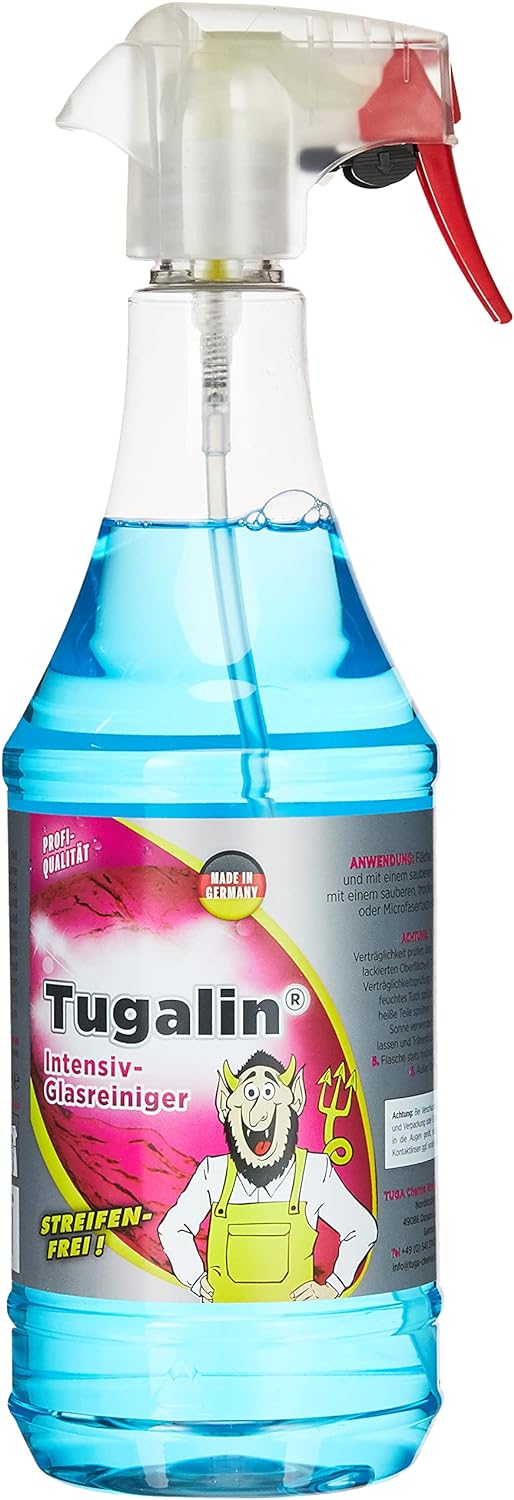 Tugalin Nano Glasreiniger Hochleistungs-Intensiv Glasreiniger mit Langzeitwirkung. 1000ml Sprayflasche