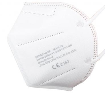 Barbedor Atemschutzmaske Weiß Zertifiziert FFP2 NR - MAX-02 mit Ohrschlaufen Jus