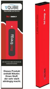 VQube E-Shisha ToGo RED ENERGY 1,3ml Liquid mit Hybrid-Nikotin 18mg/ml ca. 350 Z
