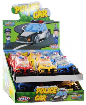 Police Car mit Candy Zucker Dragees 5g im 12er T-Dsp.