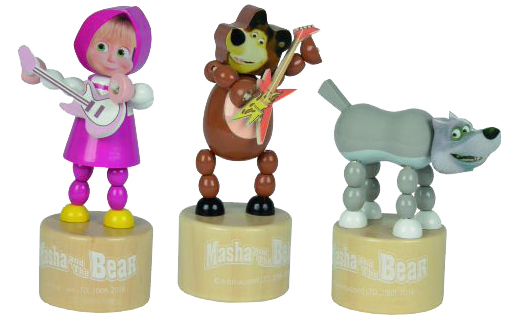 TrendTime - Simba - Masha and the Bear - Wackelfiguren, 3/s 12er T-Dsp.