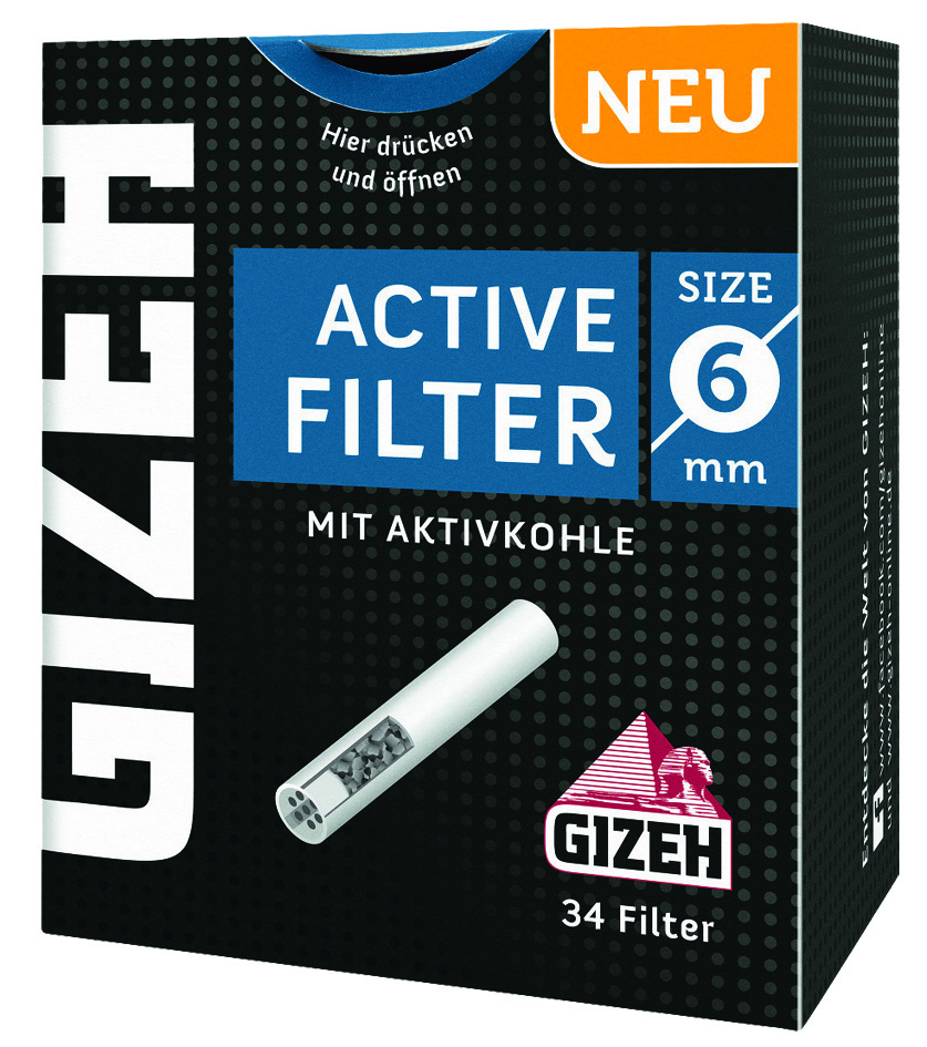 TrendTime - GIZEH Black Active Slim Filter Aktivkohle 6mm aus