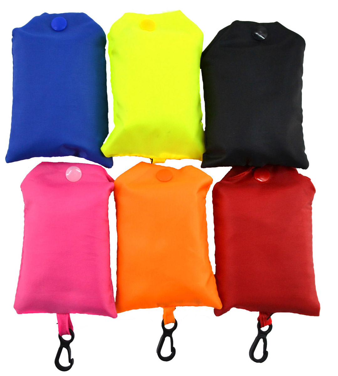 Einkaufstasche faltbar Uni mit Clip 6 Farben 47 x 54 x 4 cm 15 Stück  schwarz, je
