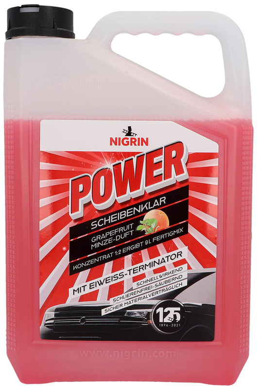 NIGRIN POWER Scheibenklar Konzentrat 1:2 mit Eiweis-Terminator Grapefruit Minze-Duft 3L