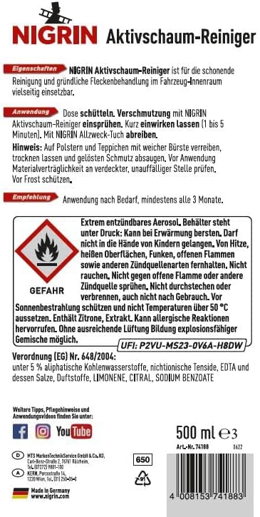 Nigrin Aktivschaum-Reiniger in 500ml Spraydose