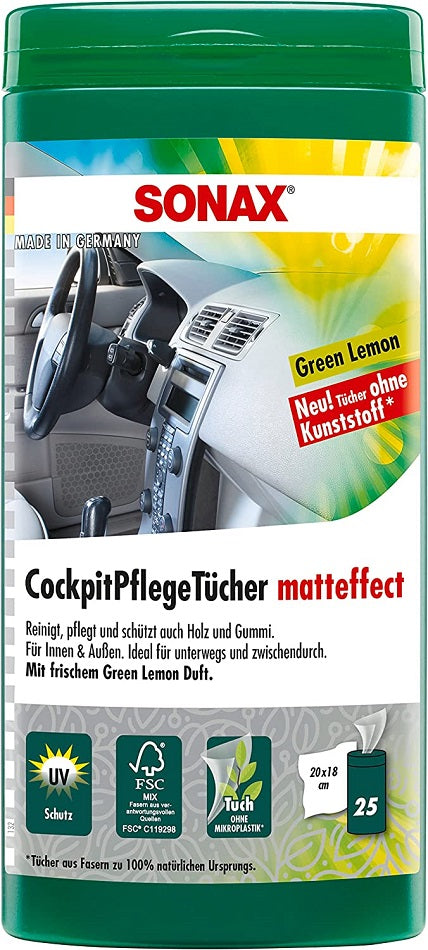 Sonax CockpitPflegeTücher Green Lemon Matteffeckt 20x18cm 25st. in Box