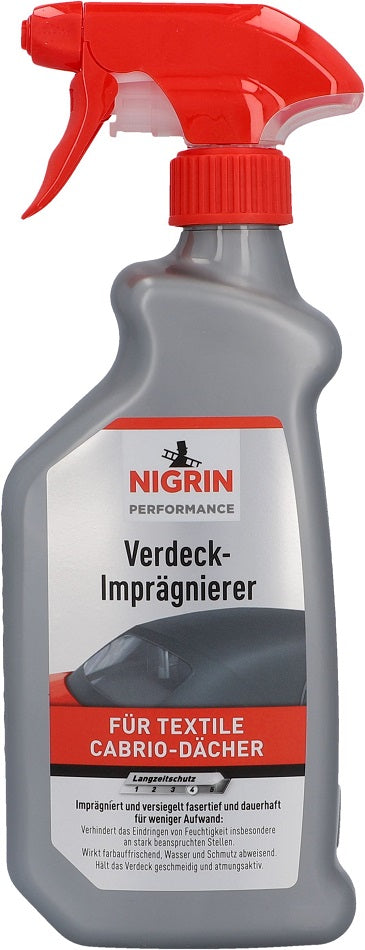 Nigrin Performance Verdeck-Imprägnierer, für textile Cabrio-Dächer, imprägniert & versiegelt mit Langzeitschutz in 500ml Sprühflasche