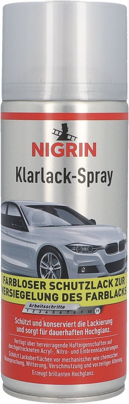 Nigrin Klarlack-Spray 400ml farbloser Schutzlack zur Versieglung des Farblacks