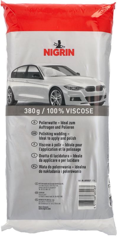 Nigrin Polierwatte 380g Ideal zum Auftragen & Polieren, 100% Viscose