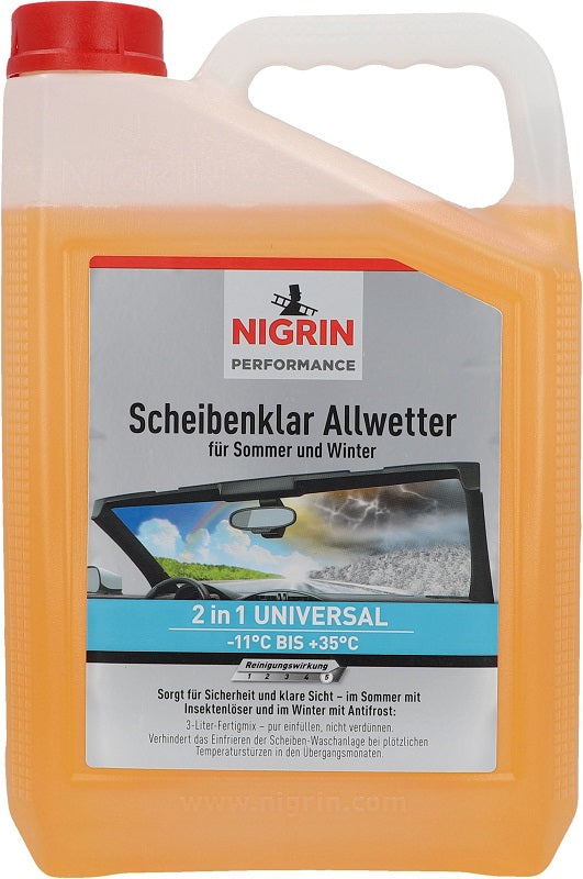 Nigrin Scheibenklar Allwetter 2in1 wirksam bis -11°C für wechselhafte Wetterbedingungen